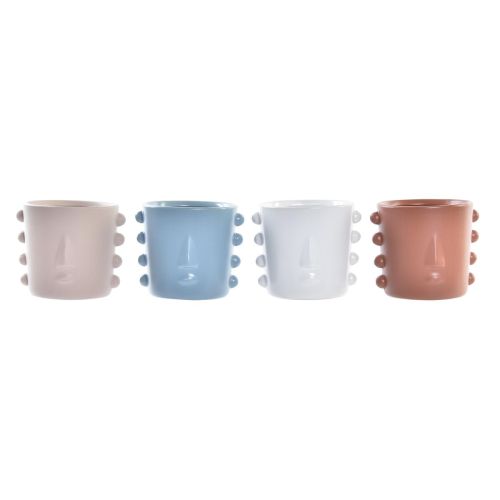 Macetero DKD Home Decor Cara Gres (15 x 13 x 12,5 cm) (4 Unidades)