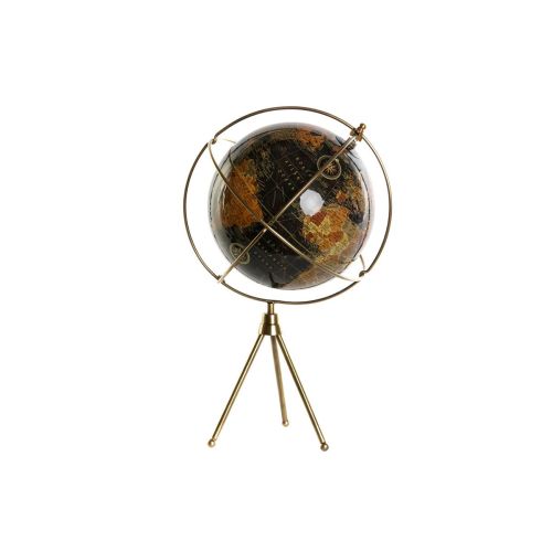 Globo Terraqueo Home ESPRIT Amarillo Marrón Negro PVC Aluminio 25 x 25 x 42 cm