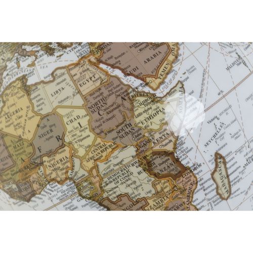 Globo Terraqueo Home ESPRIT Marrón PVC Madera de mango 27 x 25 x 55 cm