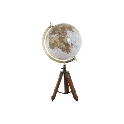 Globo Terraqueo Home ESPRIT Marrón PVC Madera de mango 27 x 25 x 55 cm