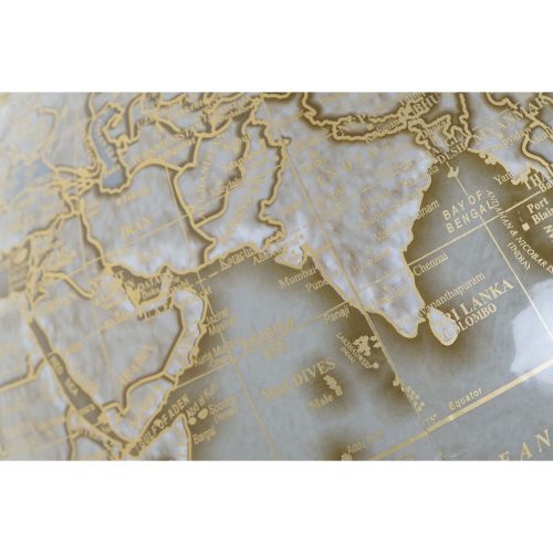 Globo Terraqueo Home ESPRIT Marrón PVC Madera de mango 27 x 25 x 43 cm