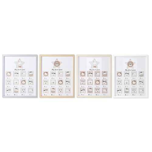 Marco de Fotos Home ESPRIT Cristal Madera MDF 40,5 x 2 x 49,5 cm (4 Unidades)