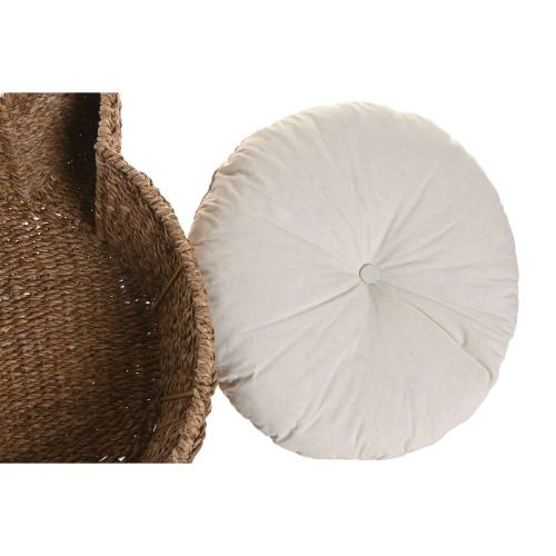 Cama para mascota Home ESPRIT Blanco Natural Fibra natural 55 X 45 X 18 CM
