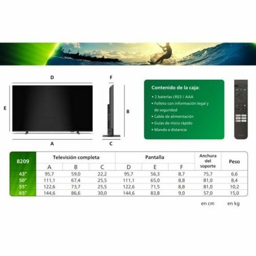 Smart TV Philips 50PUS8209/12 4K Ultra HD 50″ QLED