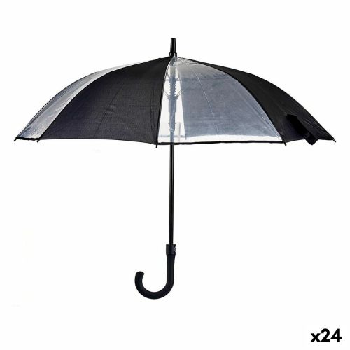 Paraguas Negro Transparente Metal Tela 96 x 96 x 84,5 cm (24 Unidades)