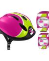 Kit Casco y Rodilleras Rosa Casco Rodilleras Coderas